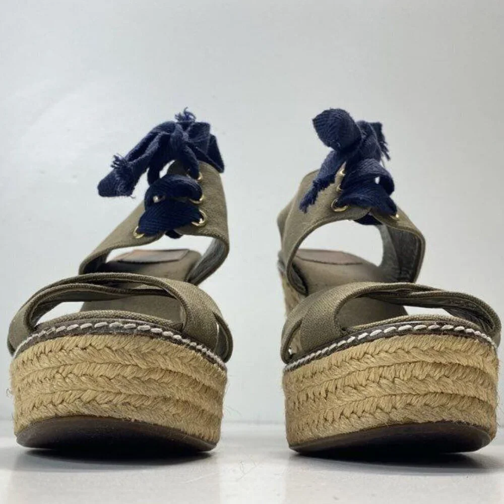 Tory Burch platform wedge sandals, EUC. Size 9B